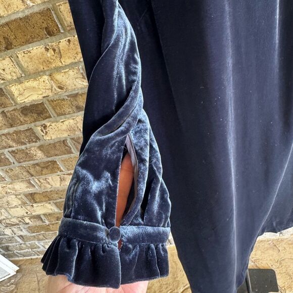 Boden Adora Velvet Shift Dress Navy Blue Size 14 - Picture 9 of 12